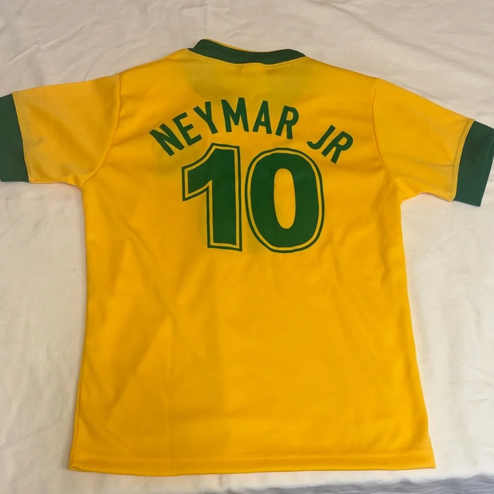 Kids Brazil Soccer Neymar Jr. Jersey - Yellow & Green - Picture 2 of 9